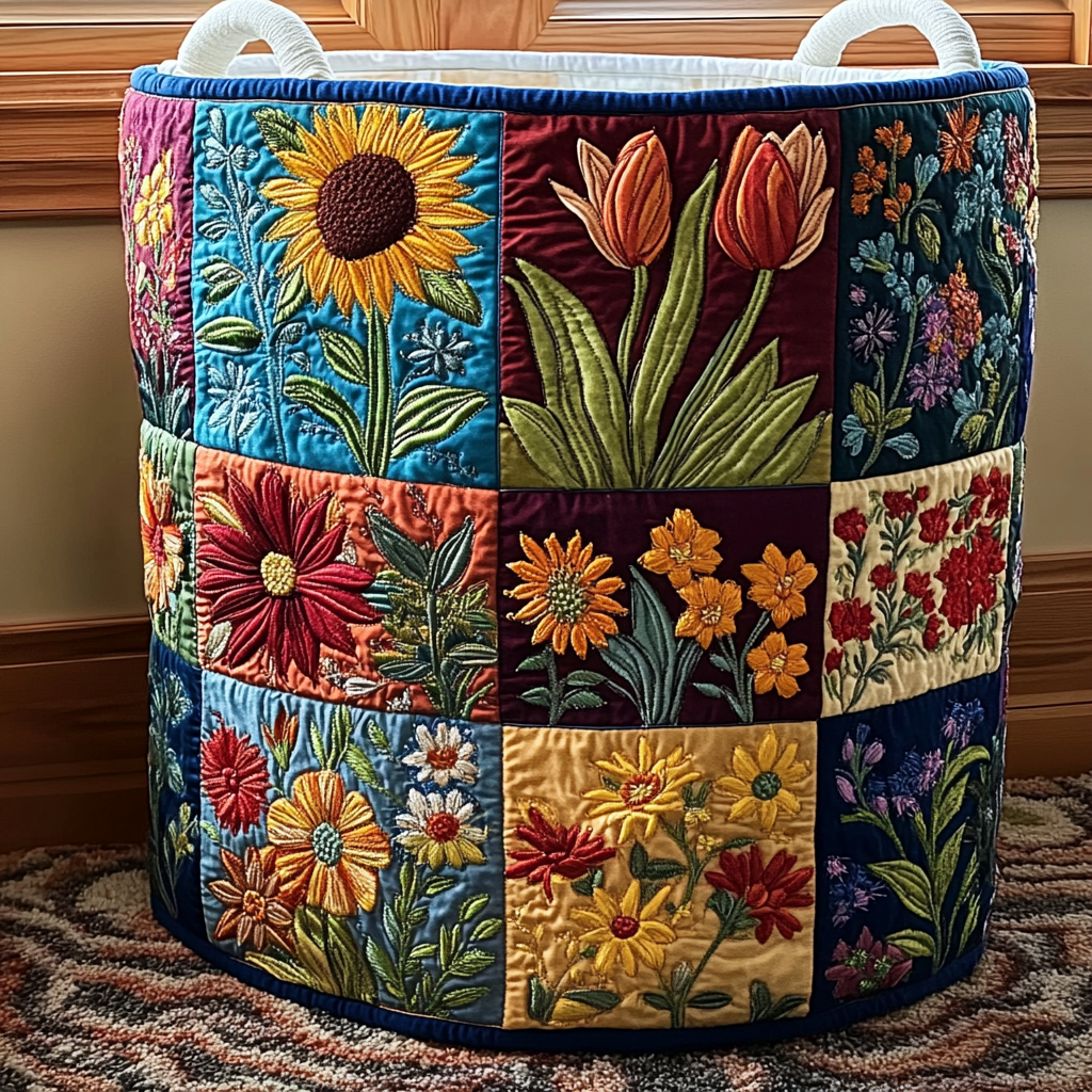 Garden Glow Quilted Laundry Basket Merch For Kids