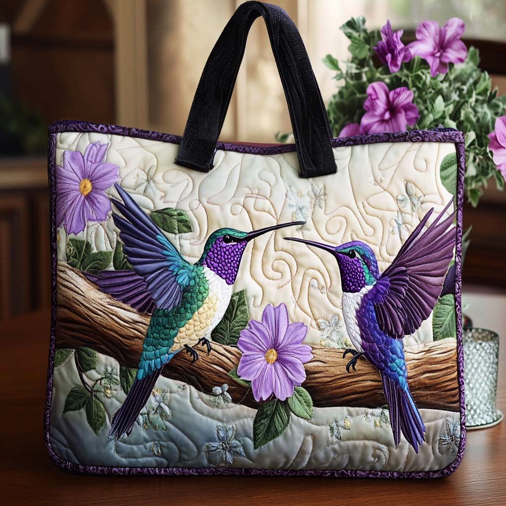 Garden Hummer Song Quilted Tote Bag Bird Watching Gifts