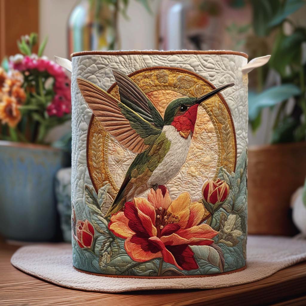 Garden Hummingbird Glow Quilted Laundry Basket Merch For Kids