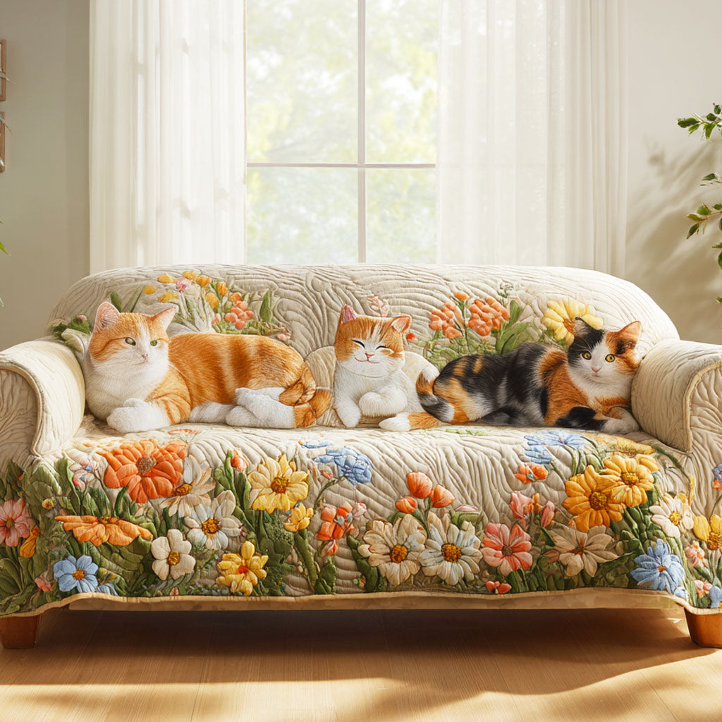Garden Nap Quilted Sofa Cover Holiday Living Decorations Cat Presents For Cat Lovers