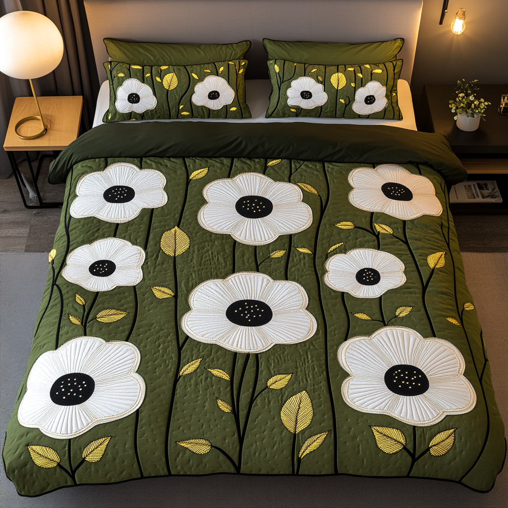 Garden Night Quilted Bedding Set Soft Bedding Set That Makes a Great Christmas Gift