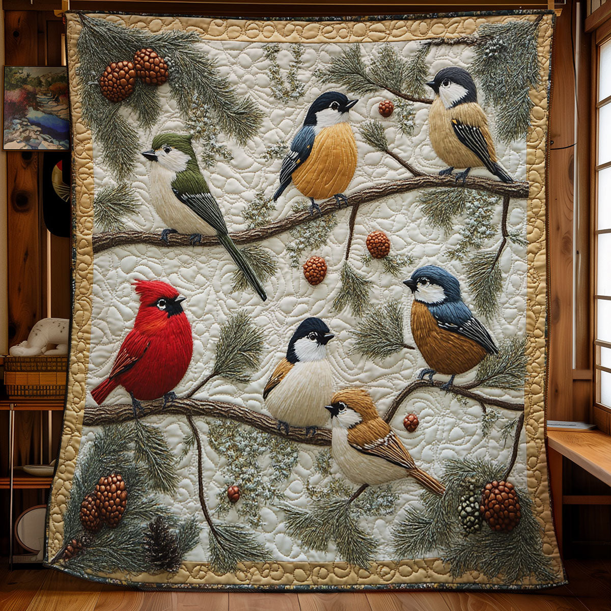 Garden Of Bird Quilt Soft Quilt Blanket Gift to Warm Hearts