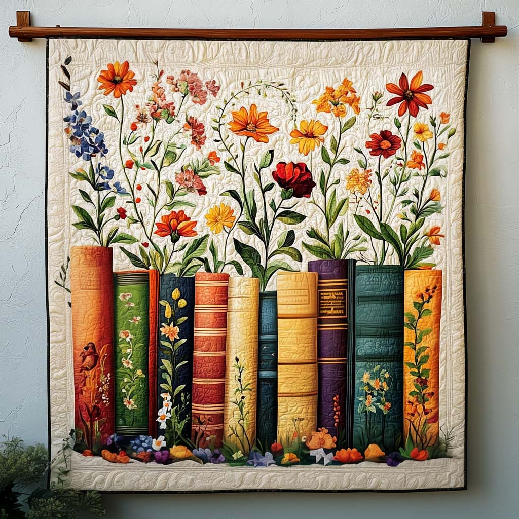 Garden Of Books Quilted Blanket Christmas Presents For Book Lovers