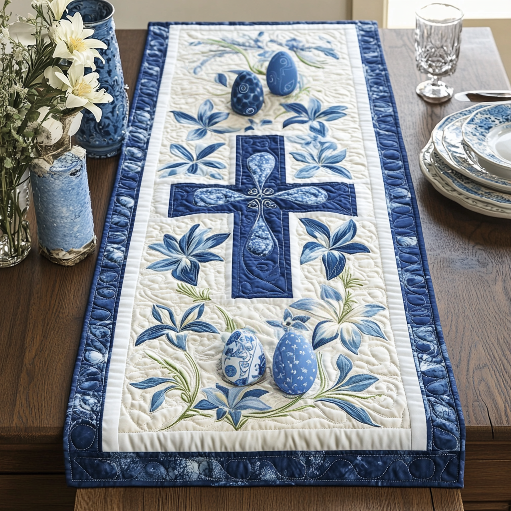 Garden of Grace Quilted Table Runner Easter Bunny Table Runner Great Family Gifts