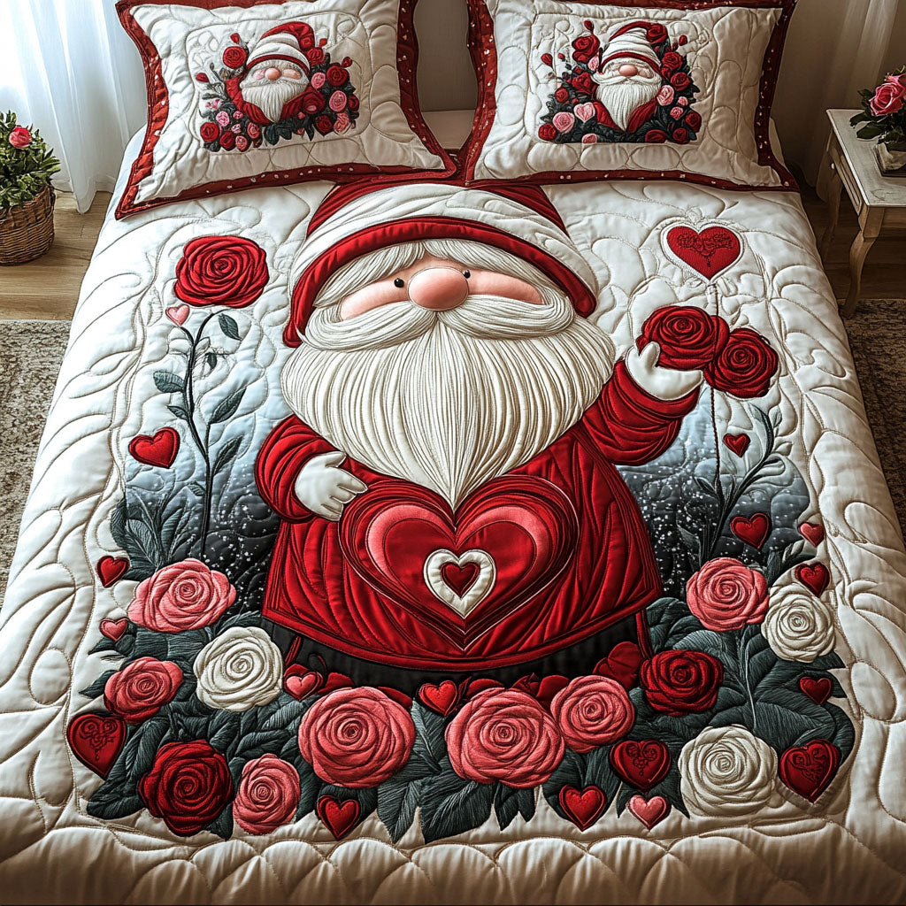 Garden Of Love Quilted Bedding Set Perfect Bedding Gift Set for Holiday Celebrations