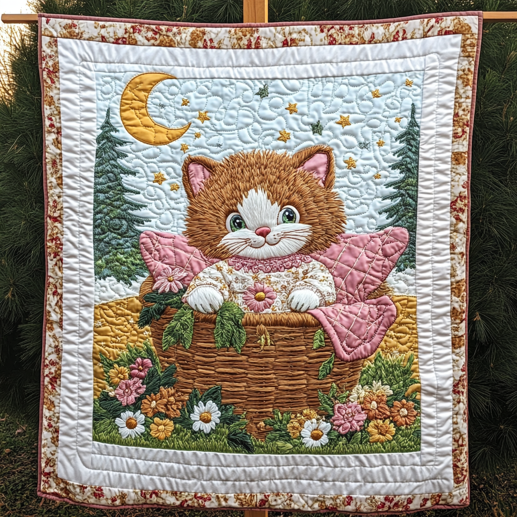Garden of Whiskers Quilted Blanket Presents For Cat Lovers