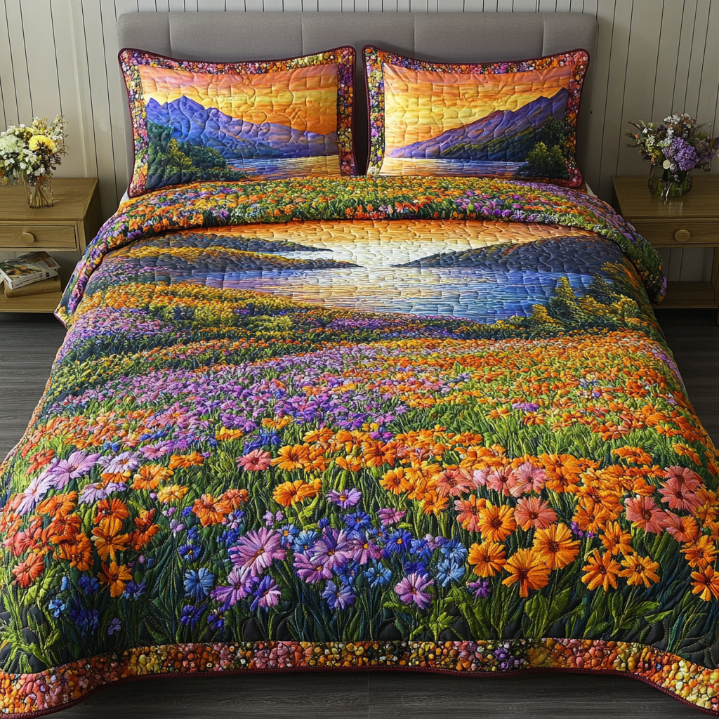 Garden Path Quilted Bedding Set Queen Size Quilt Gifts For Mom Who Has Everything