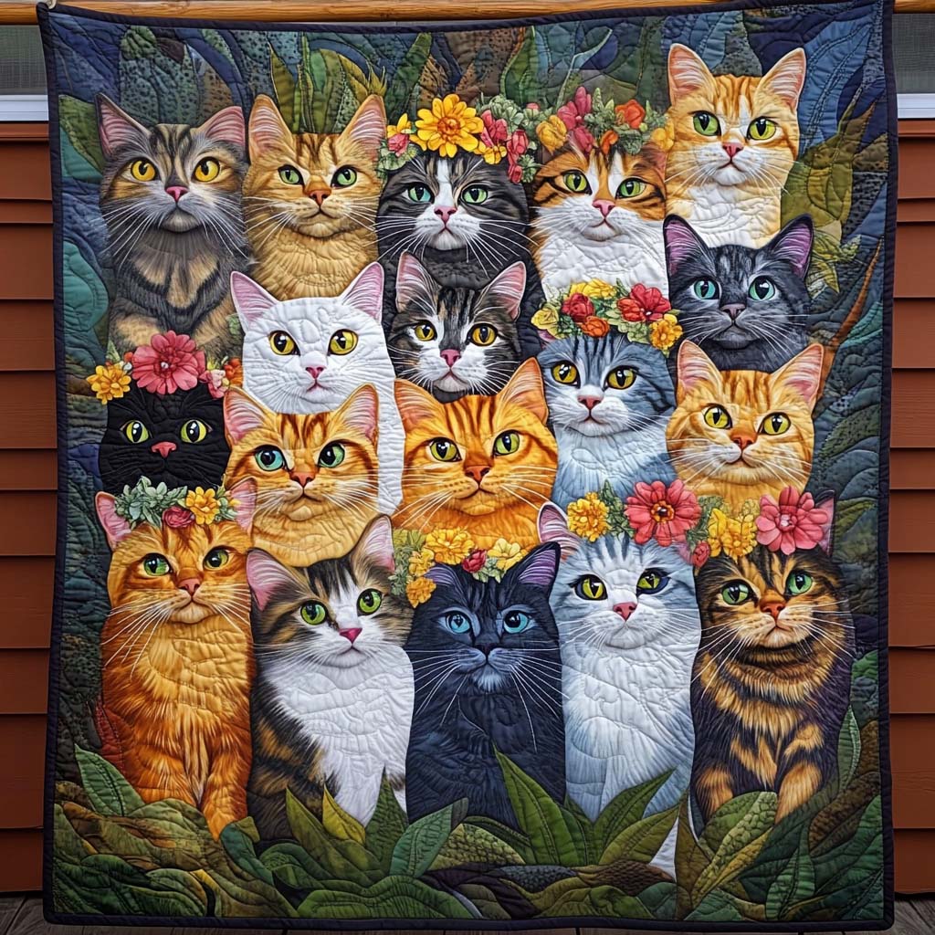 Garden Prowlers Quilted Blanket Gifts For Cat Owners