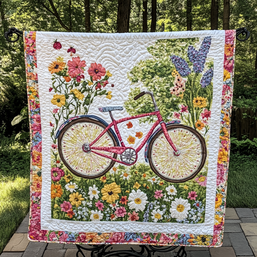 Garden Ride Bliss Quilted Blanket Gift Ideas For Bike Riders