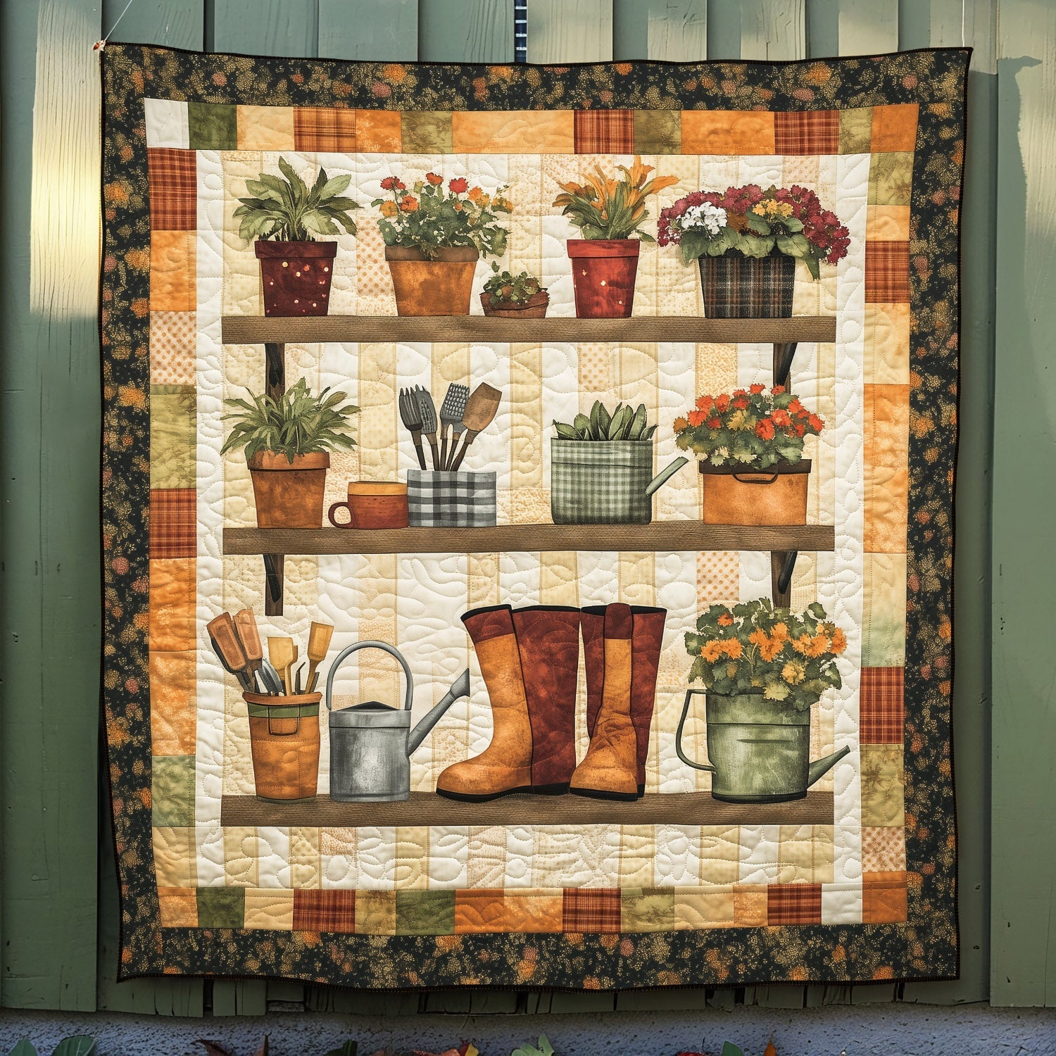 Garden Shelf Quilted Blanket Unusual Gardening Gifts