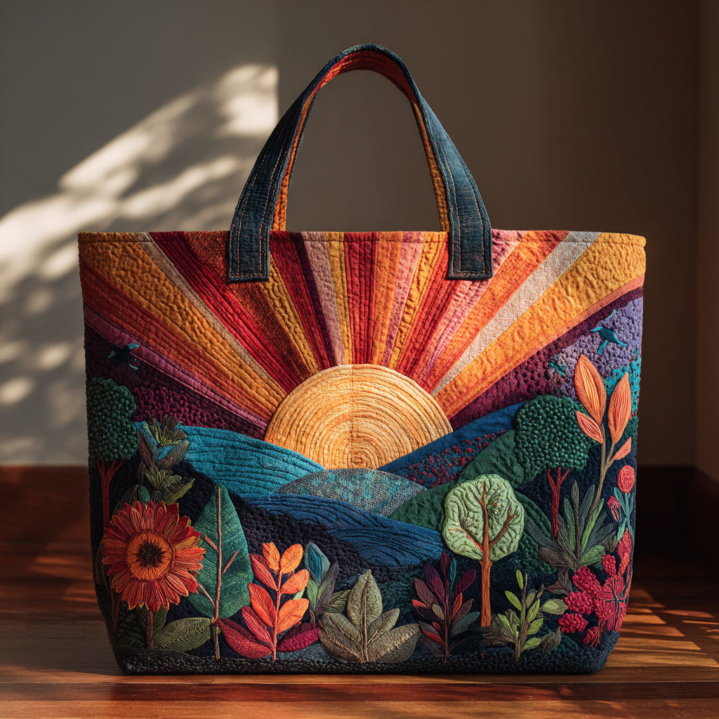 Garden Sun Quilted Tote Bag Best Family Presents For Christmas