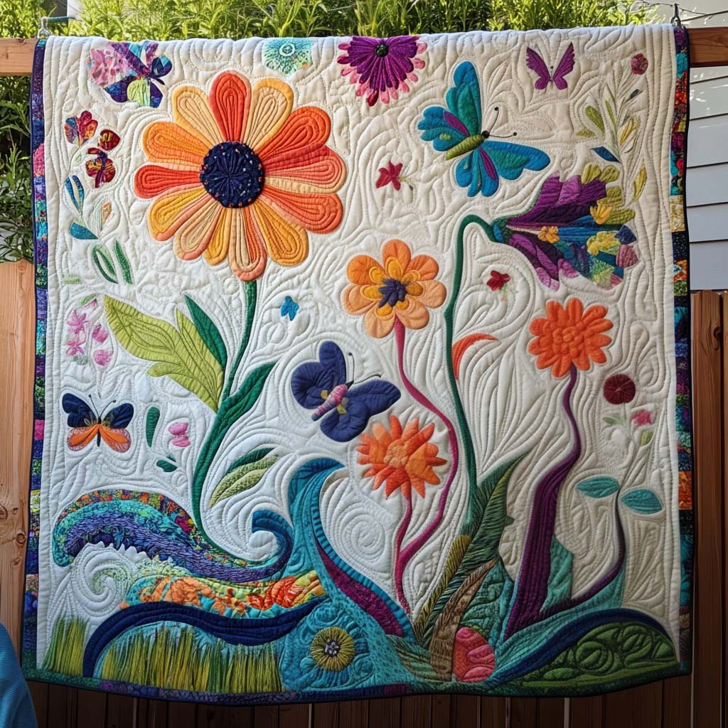 Garden Symphony Quilted Blanket Best Christmas Gifts For Women