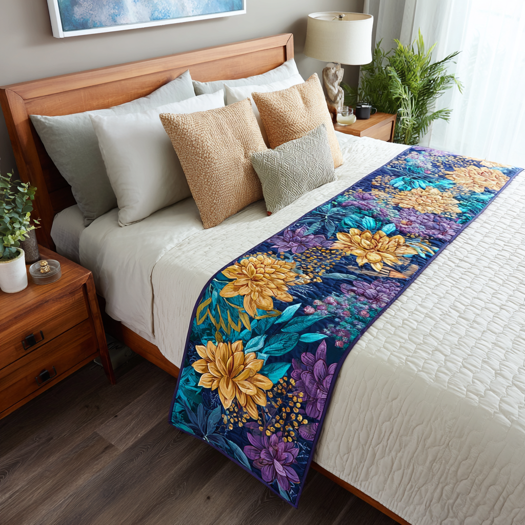 Garden Vibe Quilted Bed Runner Bed Decorations Gifts For The Flower Lover