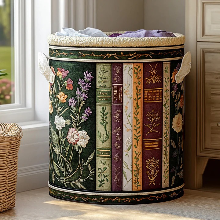 Garden Volume Wildflower Quilted Laundry Basket Floral Home Storage Best Gift For Garden Lovers