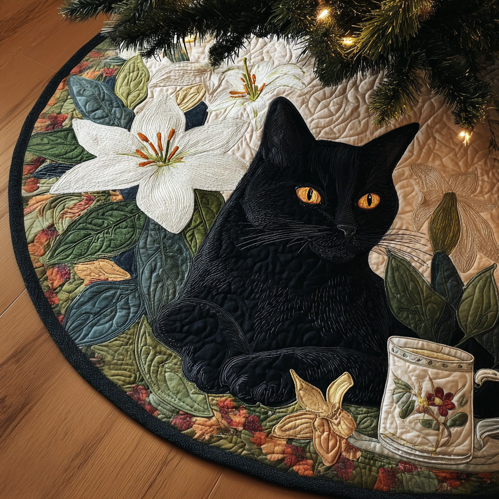 Garden Watch Christmas Quilted Tree Skirt Holiday Decor Good Cat Gifts
