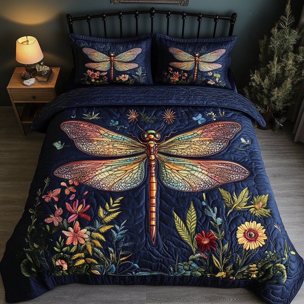 Garden Wings Quilted Bedding Set Bedroom Decor Ideas Great Dragonfly Lover Gift Ideas