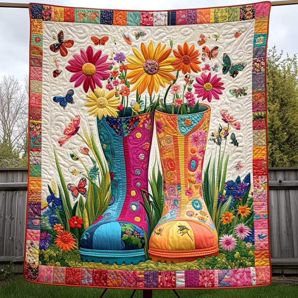 Gardening Boots Quilted Blanket Couch Throw BlanketGardening Gifts For Mom