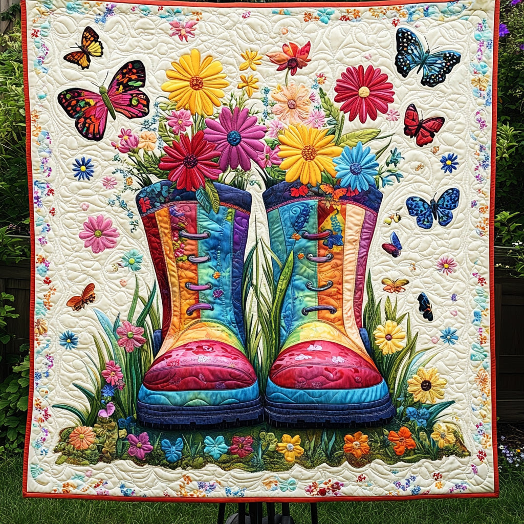 Gardening Boots Quilted Blanket Couch Throw BlanketGardening Lover Gifts For Him