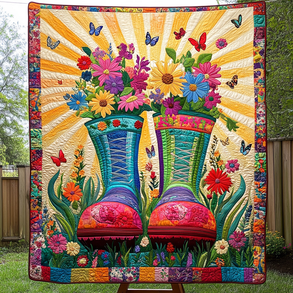 Gardening Boots Quilted Blanket Couch Throw BlanketGifts For Gardeners Who Have Everything