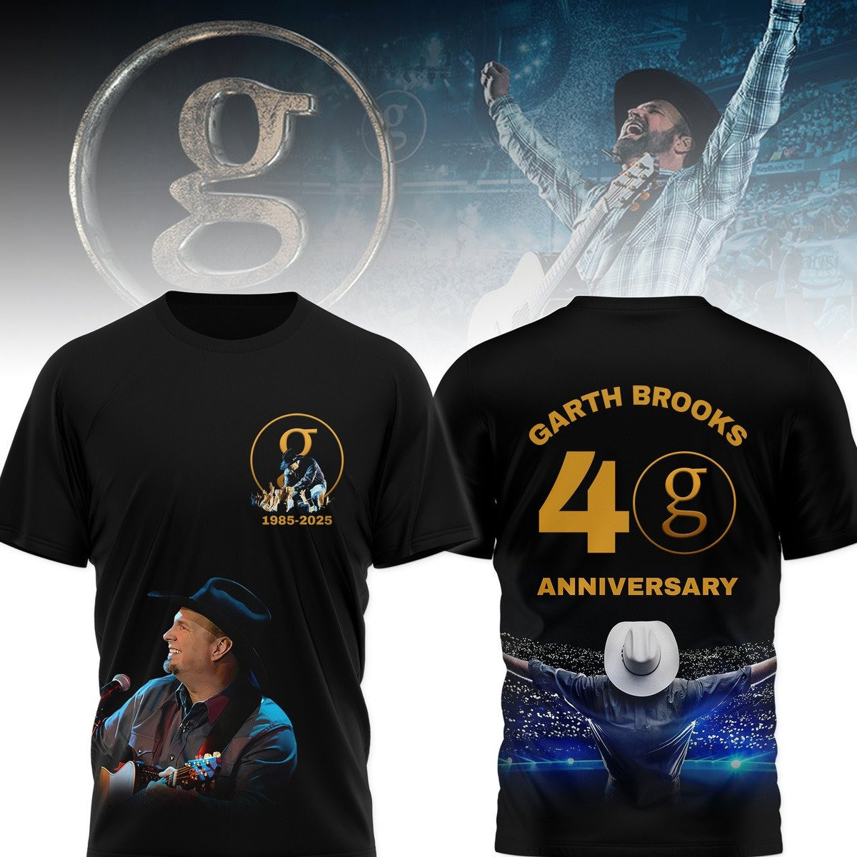 Garth Brooks 40th Anniversary 1085 2025 T-Shirt Gifts For Someone Who Loves Music