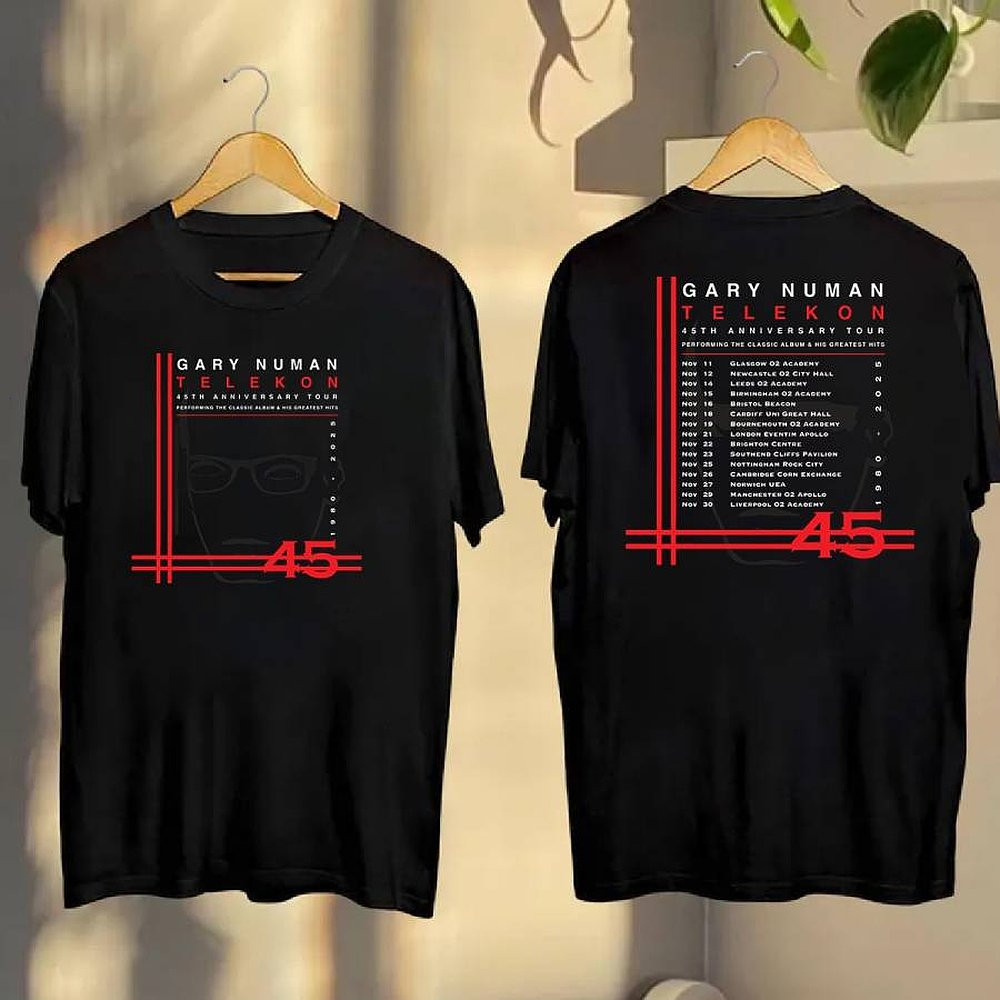 Gary Numan Telekon 45th Anniversary Tour 2025 T-Shirt Best Gift For Music Fans