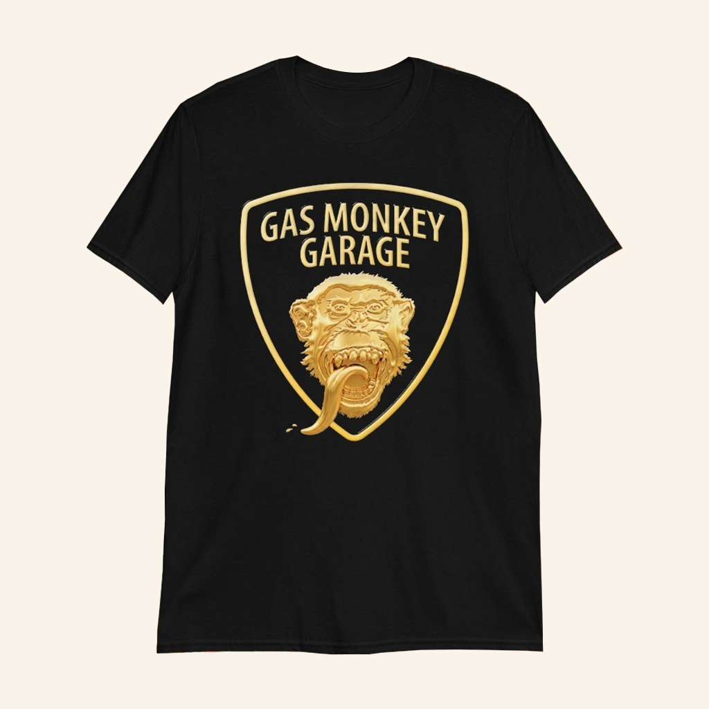 Gas Monkey Garage Merch GMG X Lamborghini Raging Shield Logo T-Shirt Gifts For Dad