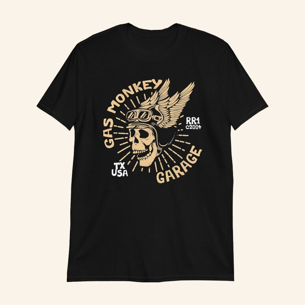 Gas Monkey Garage Merch TX USA Skull Logo T-Shirt Gifts Ideas For Boyfriend