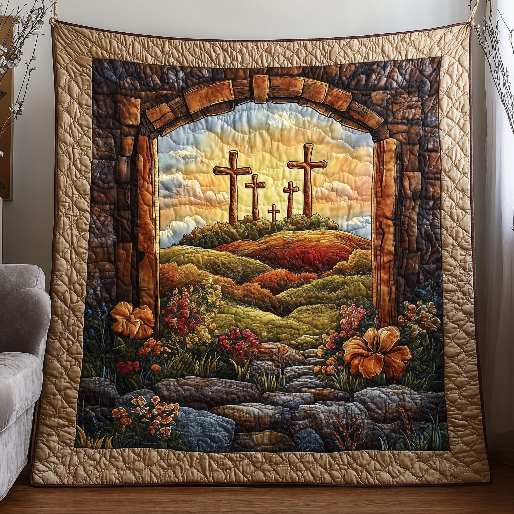 Gateway to Grace Quilted Blanket Cute Bed BlanketChristian Faith Gifts Christian