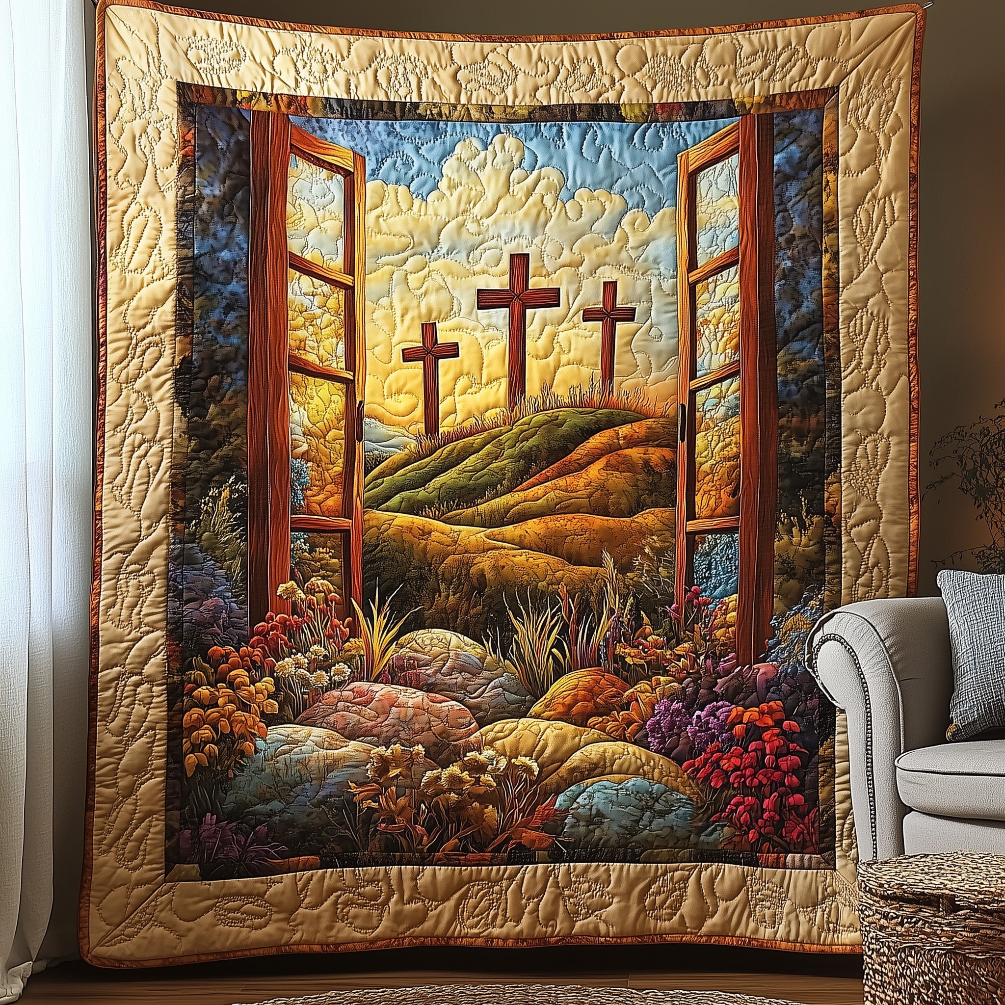 Gateway to Grace Quilted Blanket Cute Bed BlanketFaith Based Easter Gifts