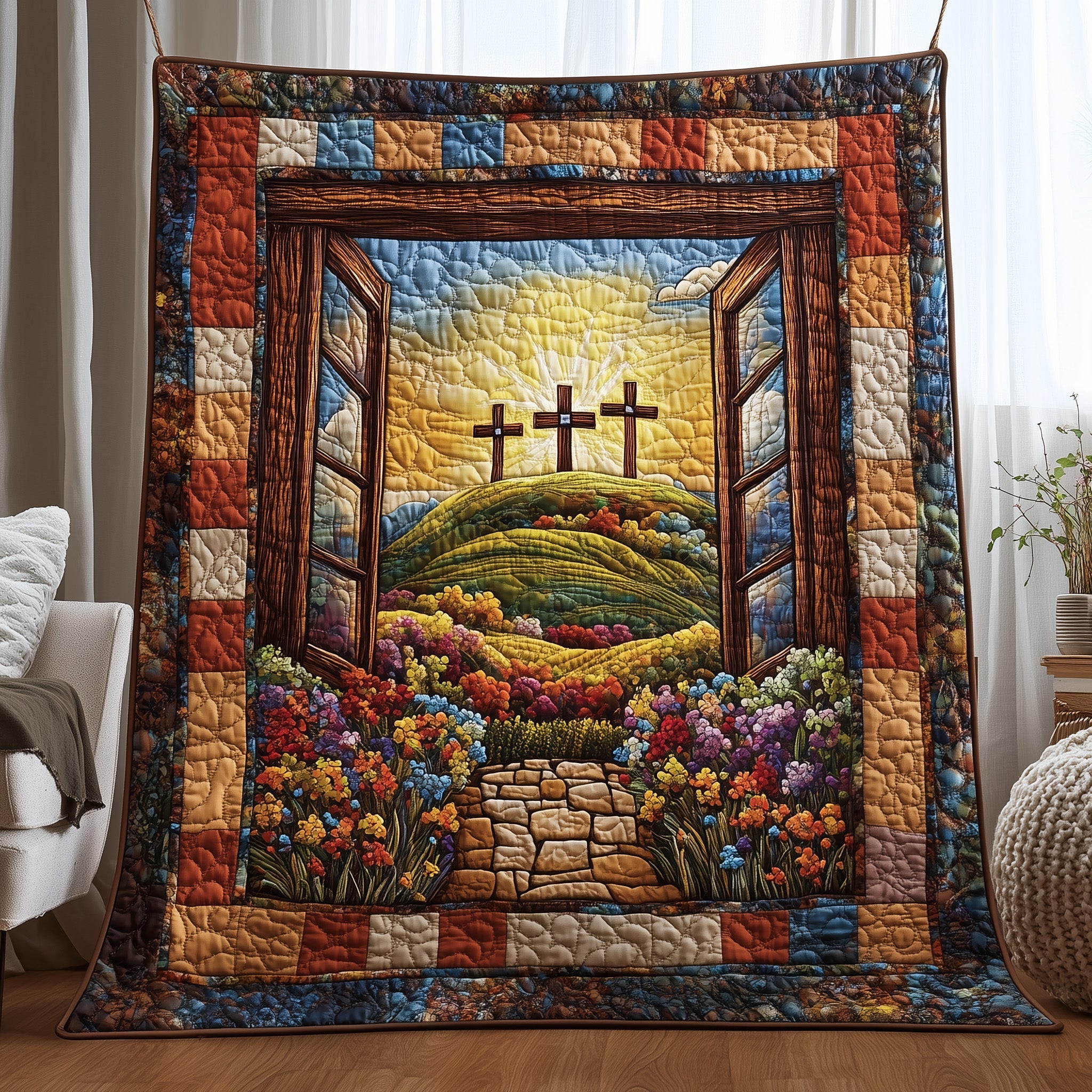 Gateway to Grace Quilted Blanket Cute Bed BlanketJesus  Christian Religious Gifts