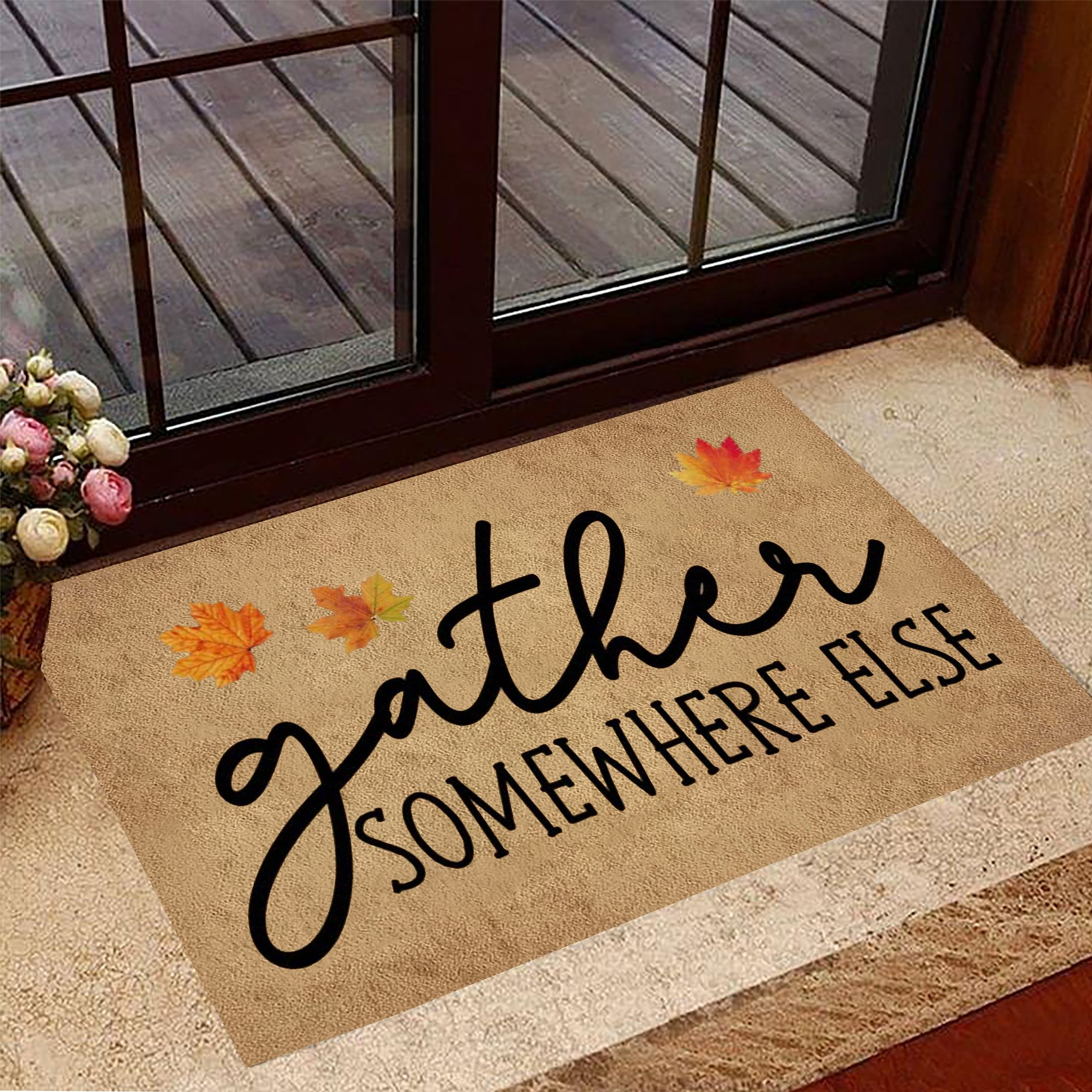 Gather Somewhere Else Doormat Funny Welcome Mat Housewarming Gift