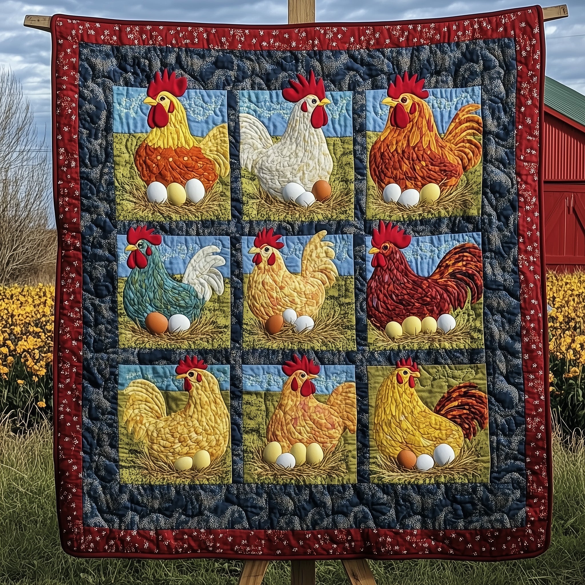 Gathered Nest Quilted Blanket Festive Quilted Blanket for Couch & Bed