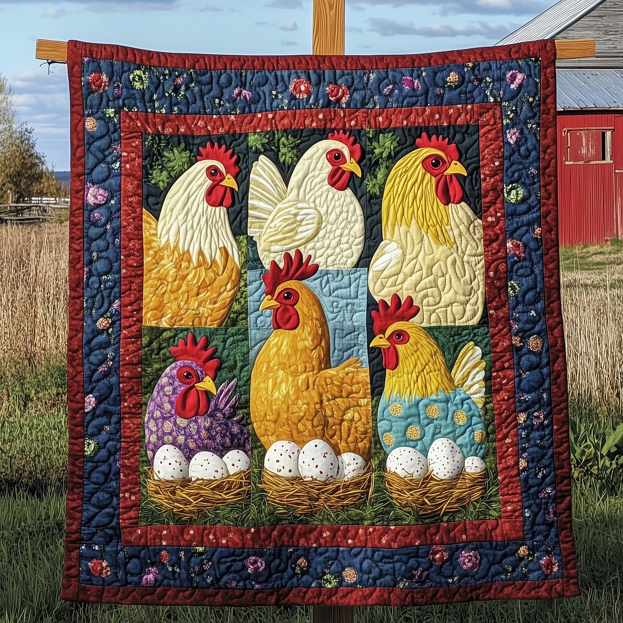 Gathered Nest Quilted Blanket Holiday Season Quilted Throw Blanket