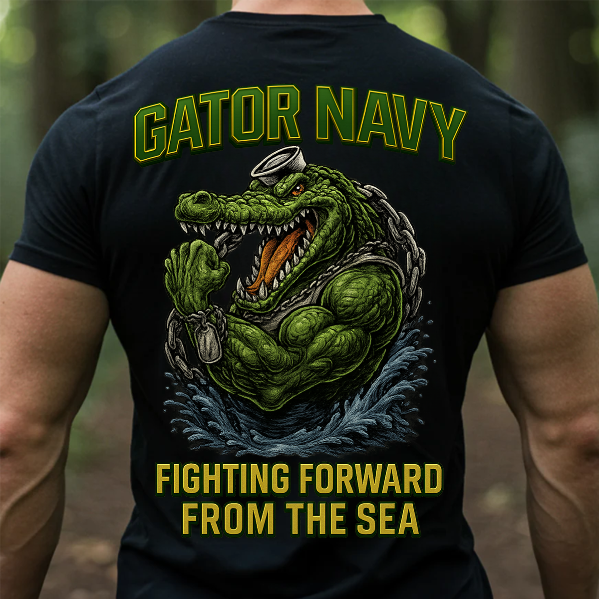 Gator Navy T-Shirt  Military Veteran Graphic Tee U.S. Navy Veteran Military Gift for Men