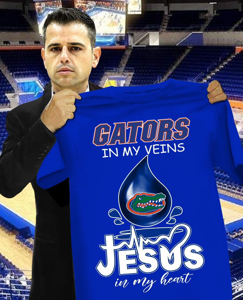 Gators In My Vein Jesus In My Heart Shirt Gifts For Florida Gators Fans Father's Day