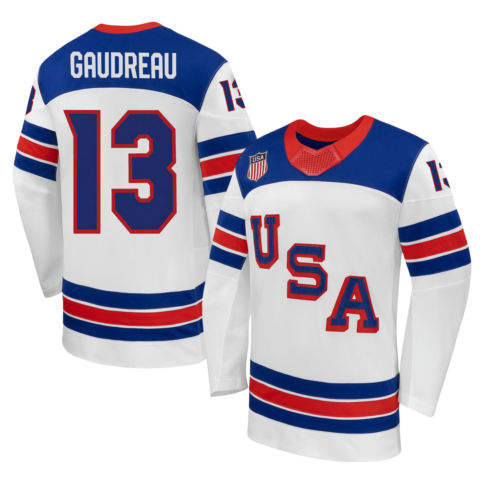Gaudreau Team Hockey USA 13 Jersey USA Mens Hockey Shirt Unique Gift For Husband