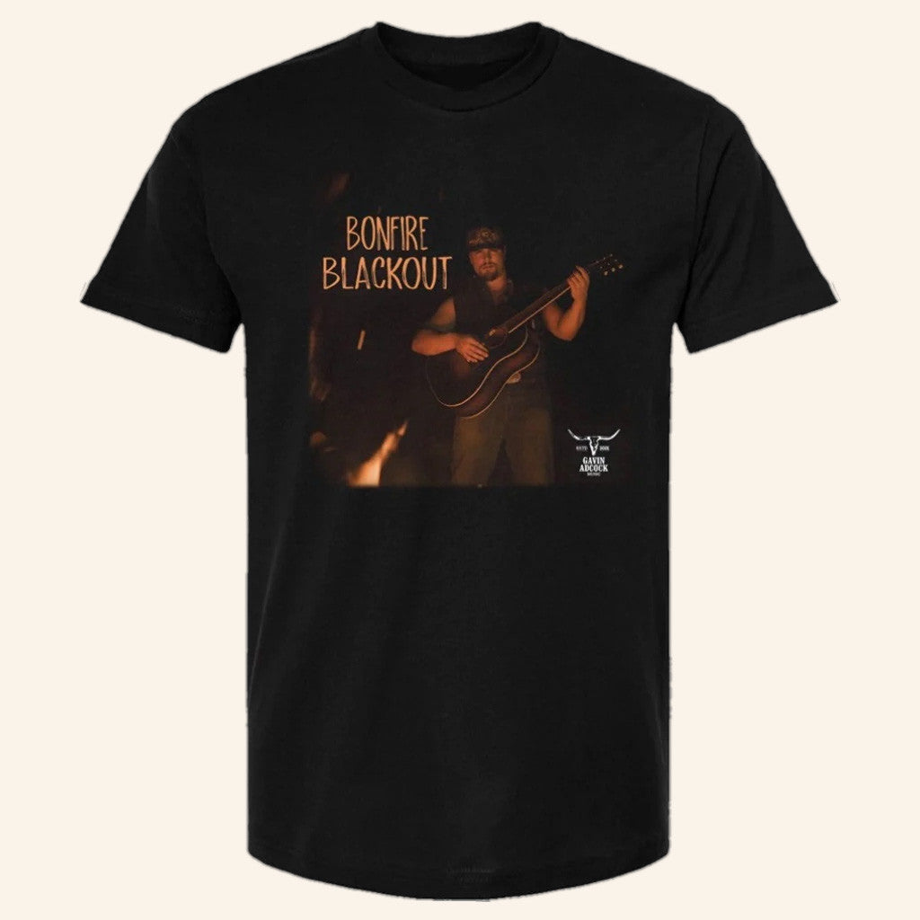 Gavin Adcock Merch Bonfire Blackout T-Shirt Present For Husband Gavin Adcock Merch Bonfire Blackout T-Shirt Present For Husband
