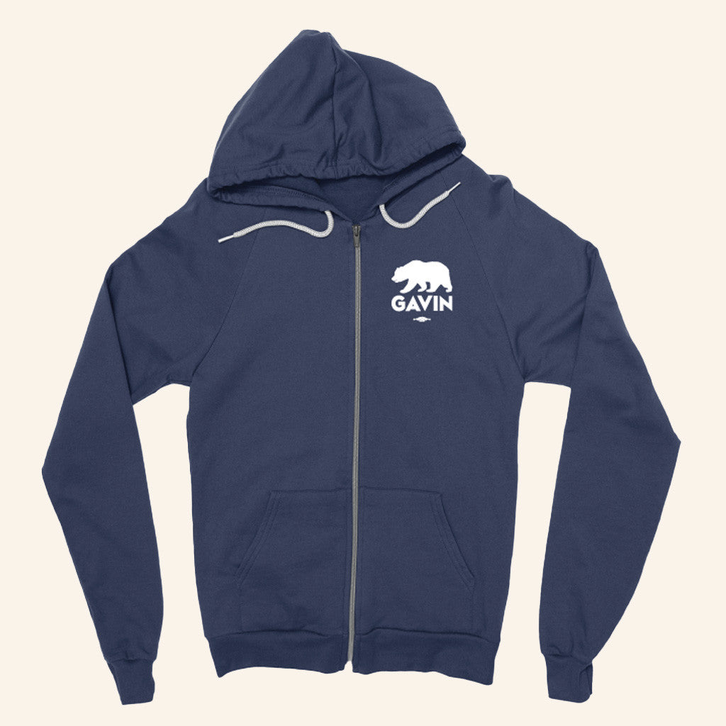 Gavin Newsom Merch Gavin Bear Navy Zip Hoodie Gifts For Husband
