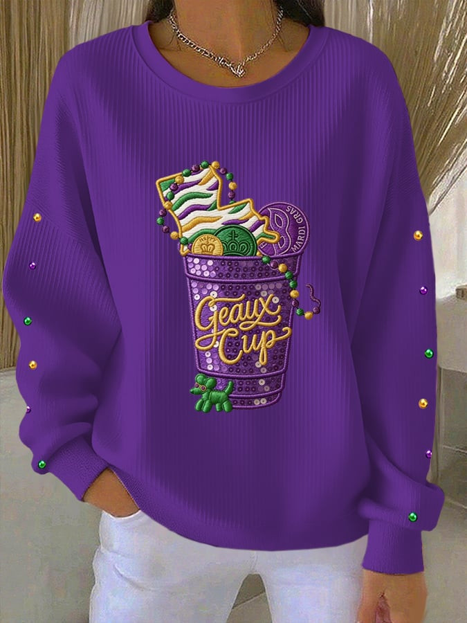 Geaux Cup Mardi Gras Sweatshirt Mardi Gras Ladies Shirts Best Present For Wife