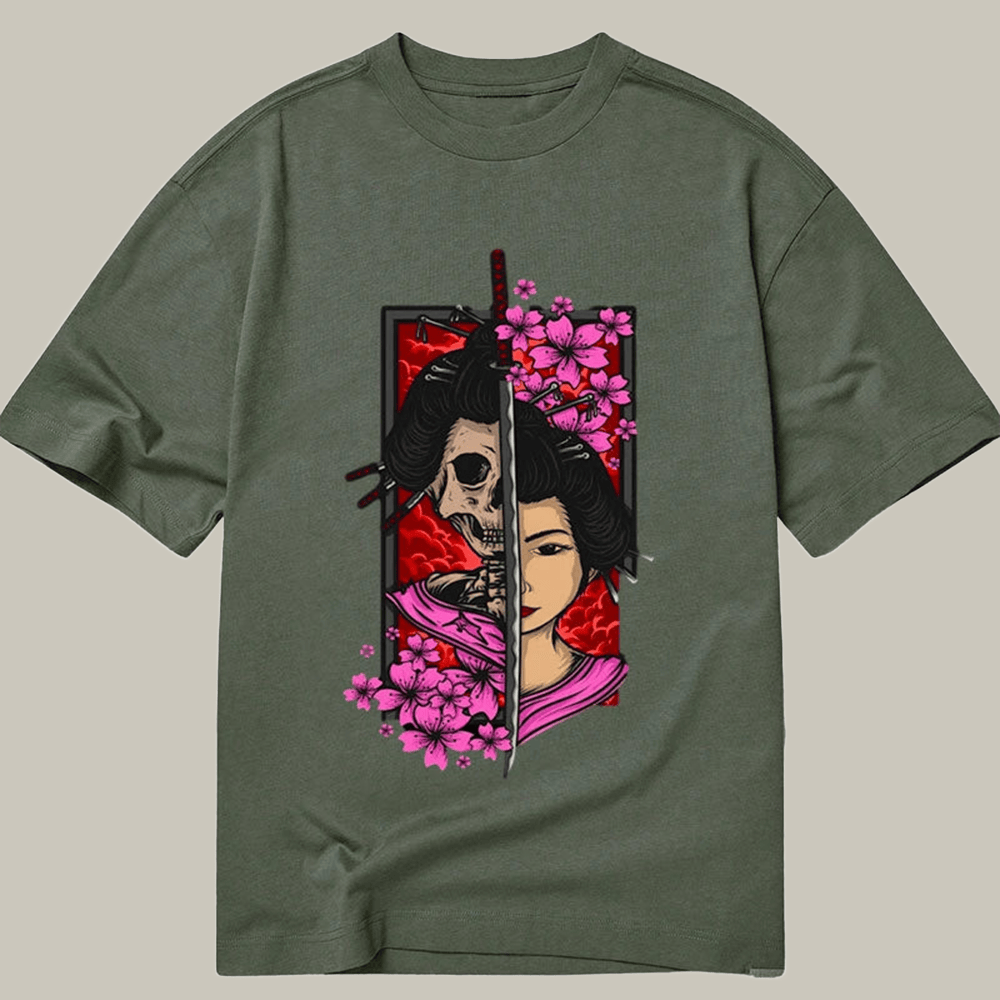 Geisha Art Skull Face Classic T-Shirt Meme Merch Geisha Lover Presents