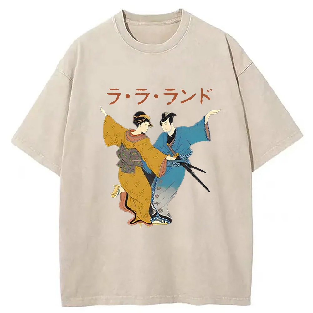 Geisha's Land Washed T-Shirt Retro Streetwear Graphic Top Gifts For Sister