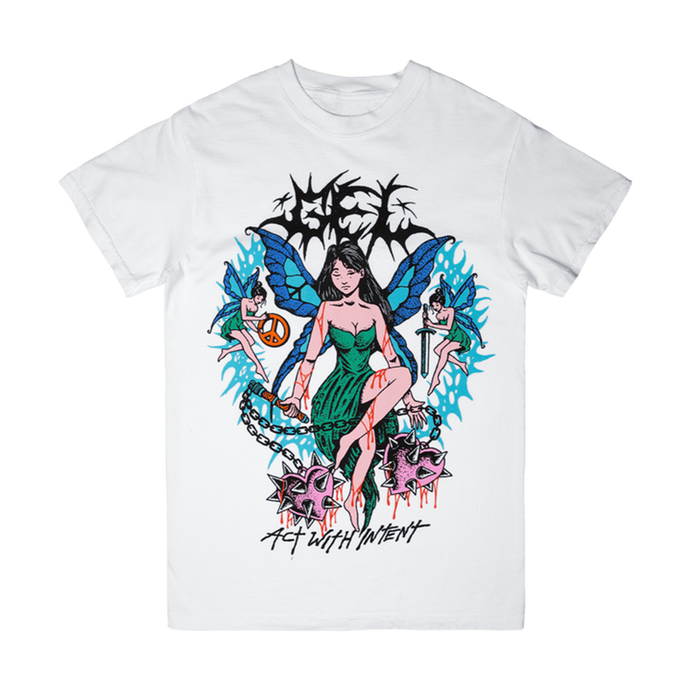 Gel Band Merch Gel Fairy Act With Intent White T-Shirt Mother's Day Gifts For Music Lovers