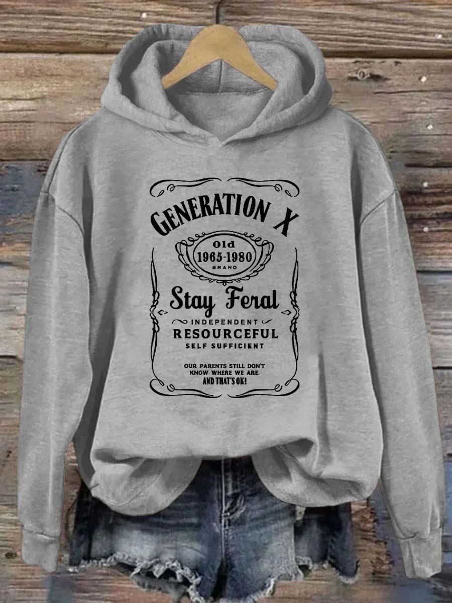 Gen X Stay Feral Hoodie Funny Apparel Best Gifts For Meme Enthusiasts