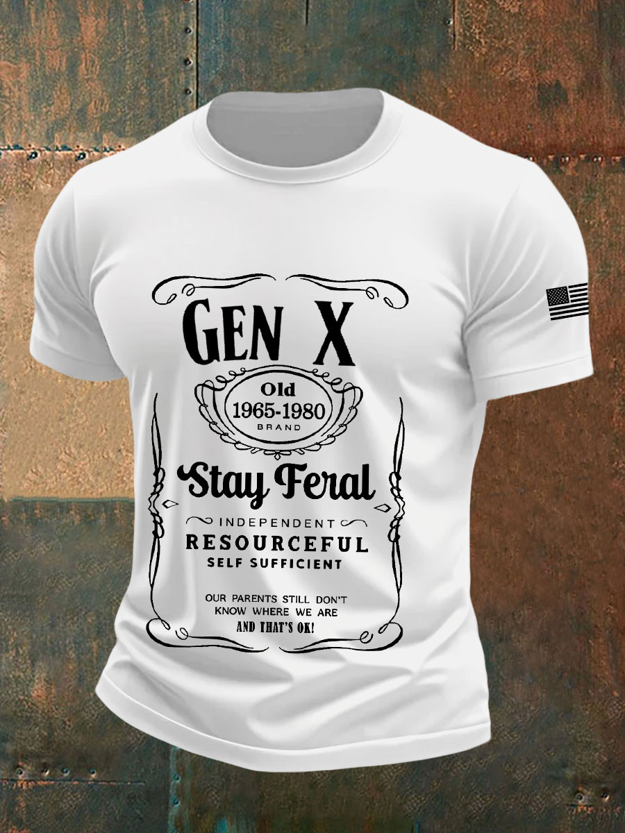 Gen X Stay Feral T-Shirt Vintage Generation X 1965 1980 Merch Gift For Him