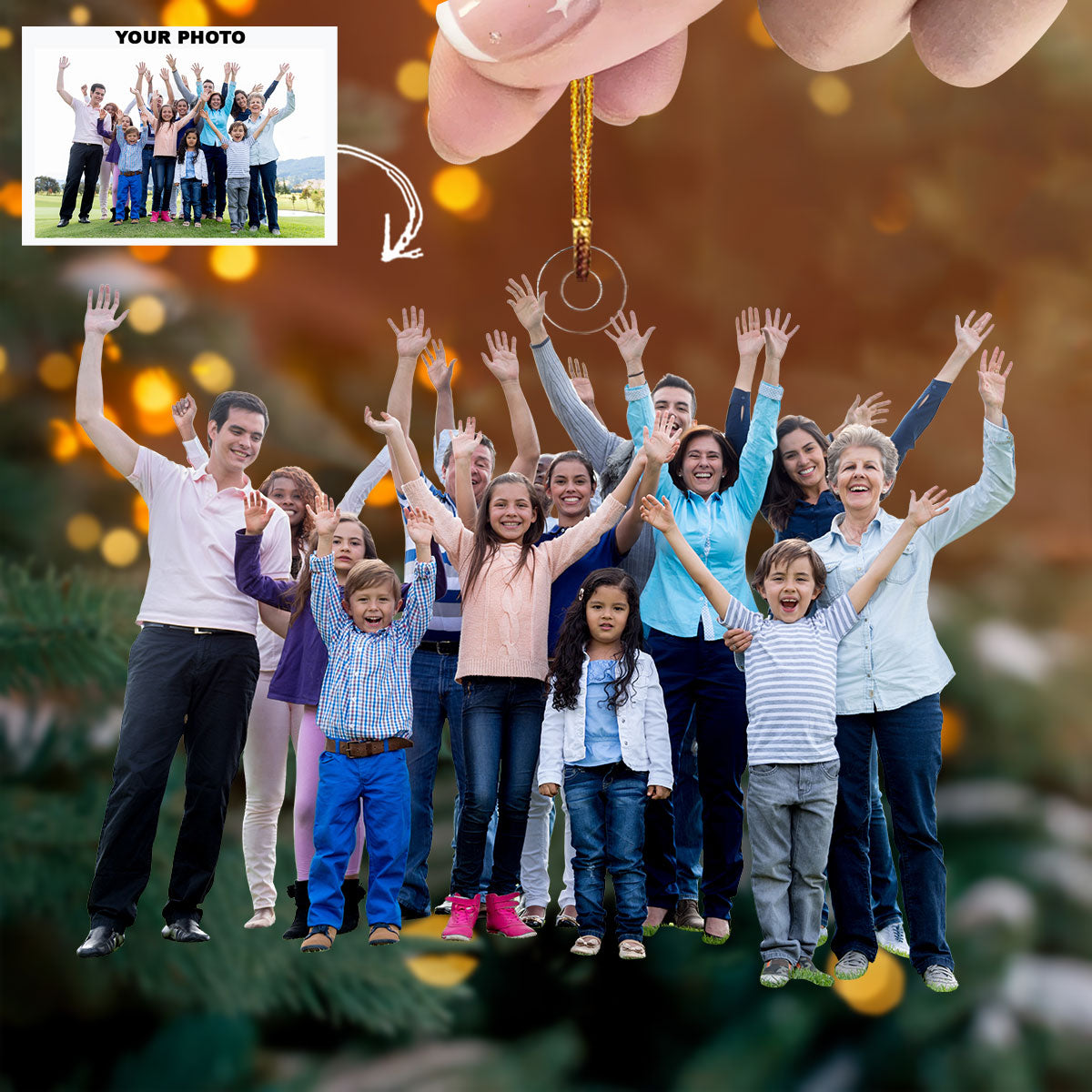 Generation Of Joy Personalized Photo Mica Ornament Christmas Gift For Family Family Me
