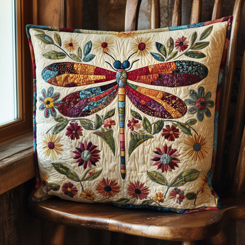 Gentle Breeze Quilted Pillow Case Throw Pillow Covers Dragonfly Christmas Gifts