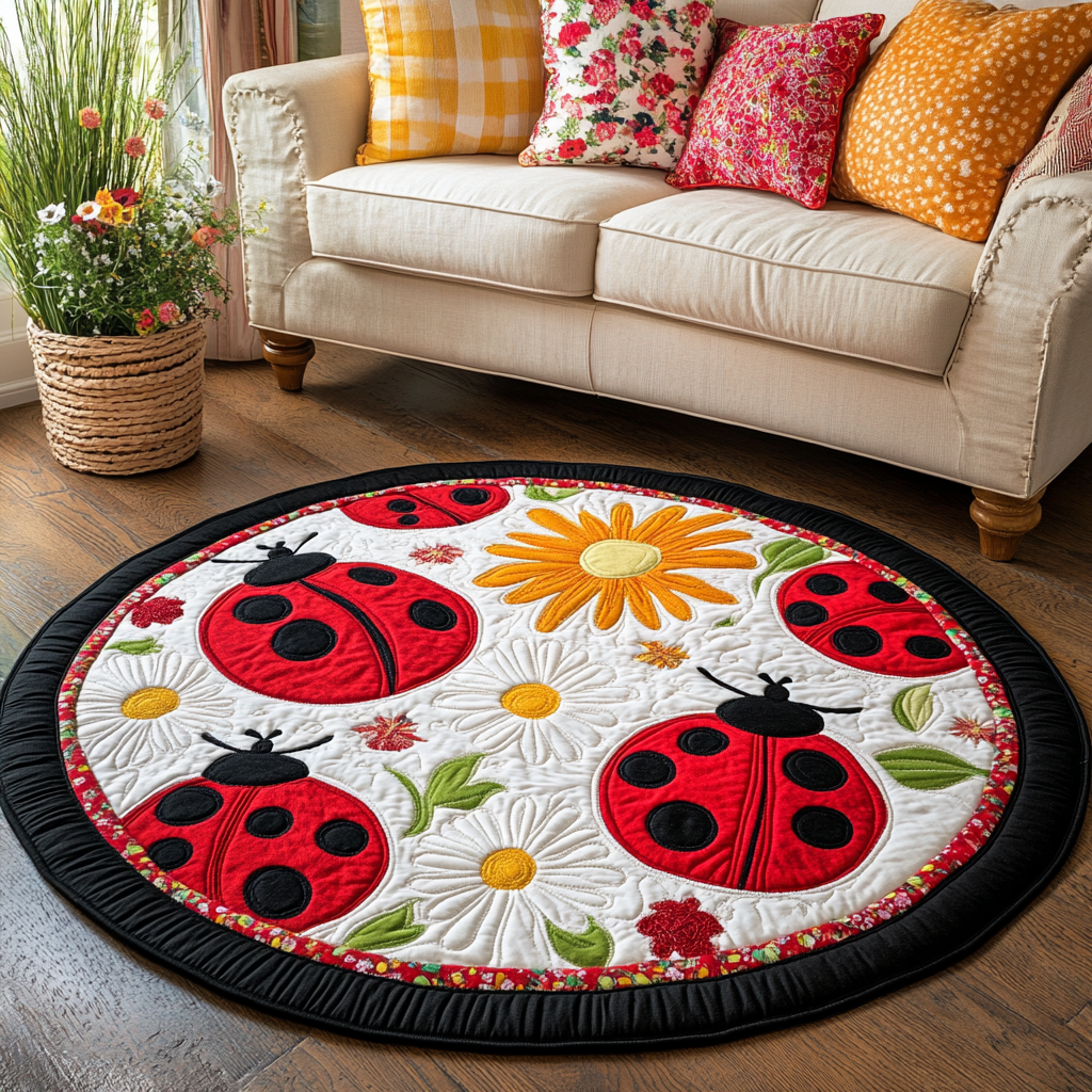 Gentle Bug Quilted Round Mat Christmas Decor For Entryway Things To Get Your Boyfriend For Christmas