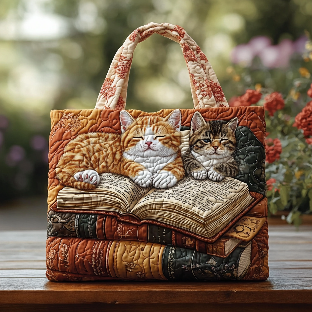 Gentle Cat Quilted Tote Bag Cat Gifts For Ladies