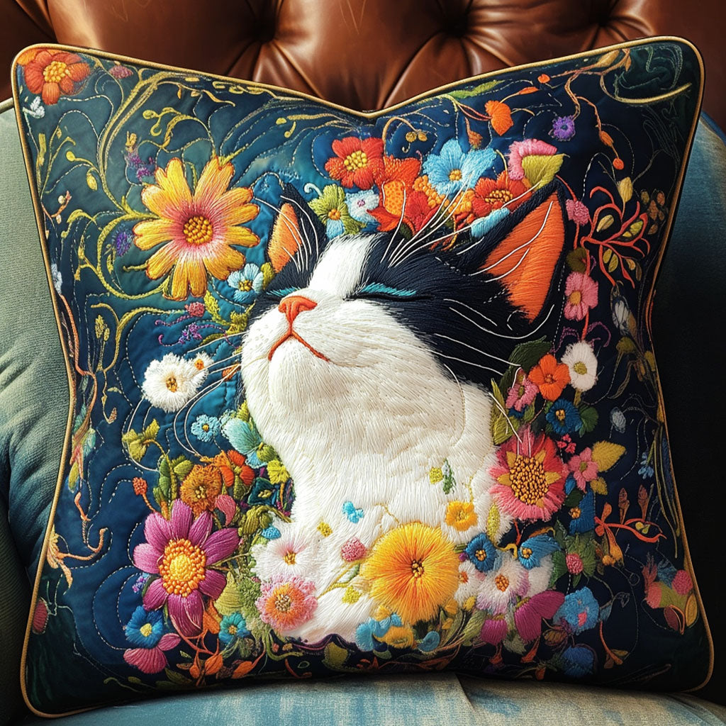 Gentle Cat Serenity Quilted Pillow Case Decorative Pillow Covers Xmas Gift For Cat
