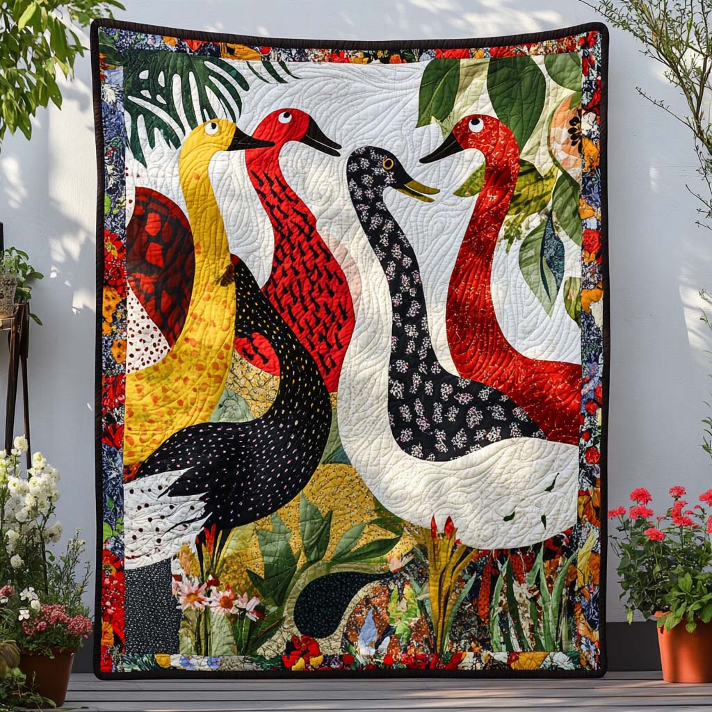 Gentle Duck Breeze Quilted Blanket Winter Decor Blanket Duck Christmas Gifts